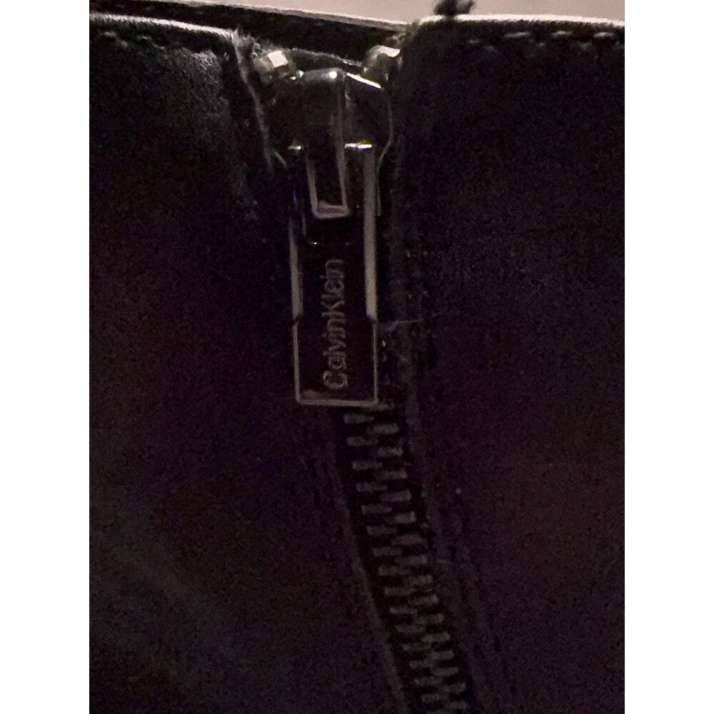 Men’s Calvin Klein Leather Boots Black Beck Zip Up 9.5 M
